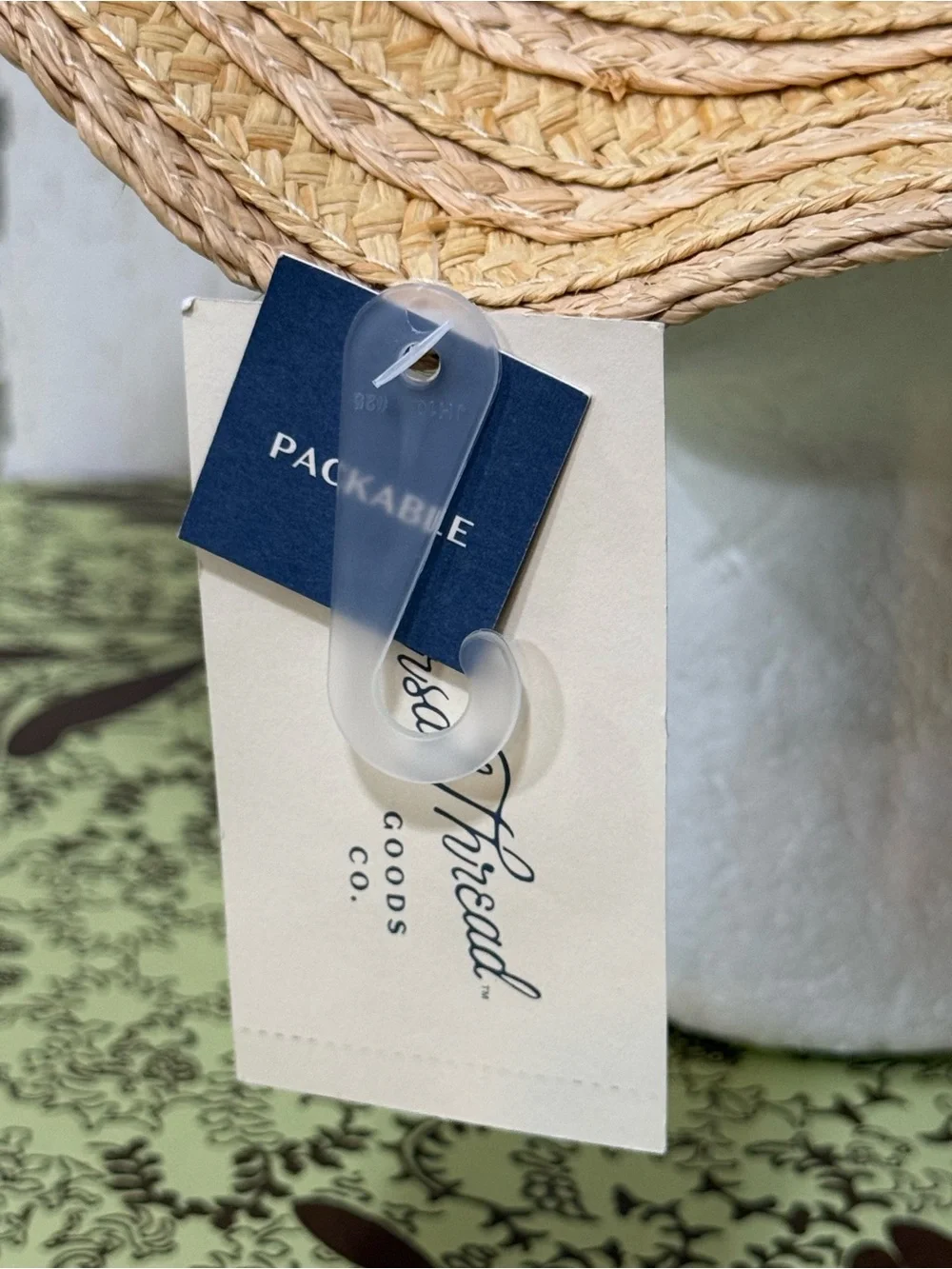 Universal Thread Natural Straw Sun Hat with Shell Trim Packable